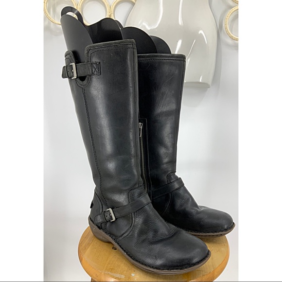 UGG Shoes - UGG Australia black leather Moto  sheepskin boot